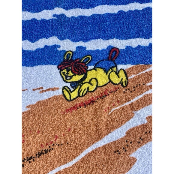 VTG 1980 Raggedy Ann & Andy Beach Towel Sandcastle Scene Fringe Bobbs Merrill - Picture 9 of 16